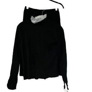 Whitlow & Hawkins girls sz 18 prep black ribbed 2 piece outfit long sleeve skirt